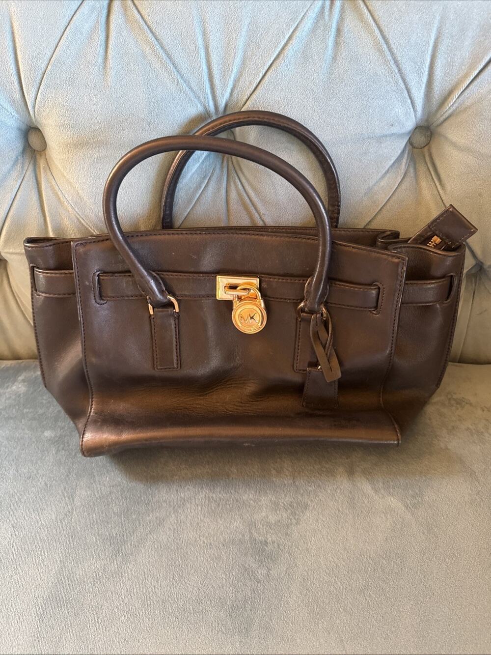 Michael Kors Medium Black Hamilton Leather Satchel GORGEOUS quiet luxury chic we